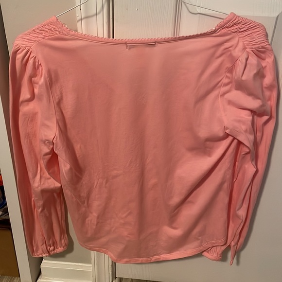 Spring Pink button down Top - Picture 3 of 5